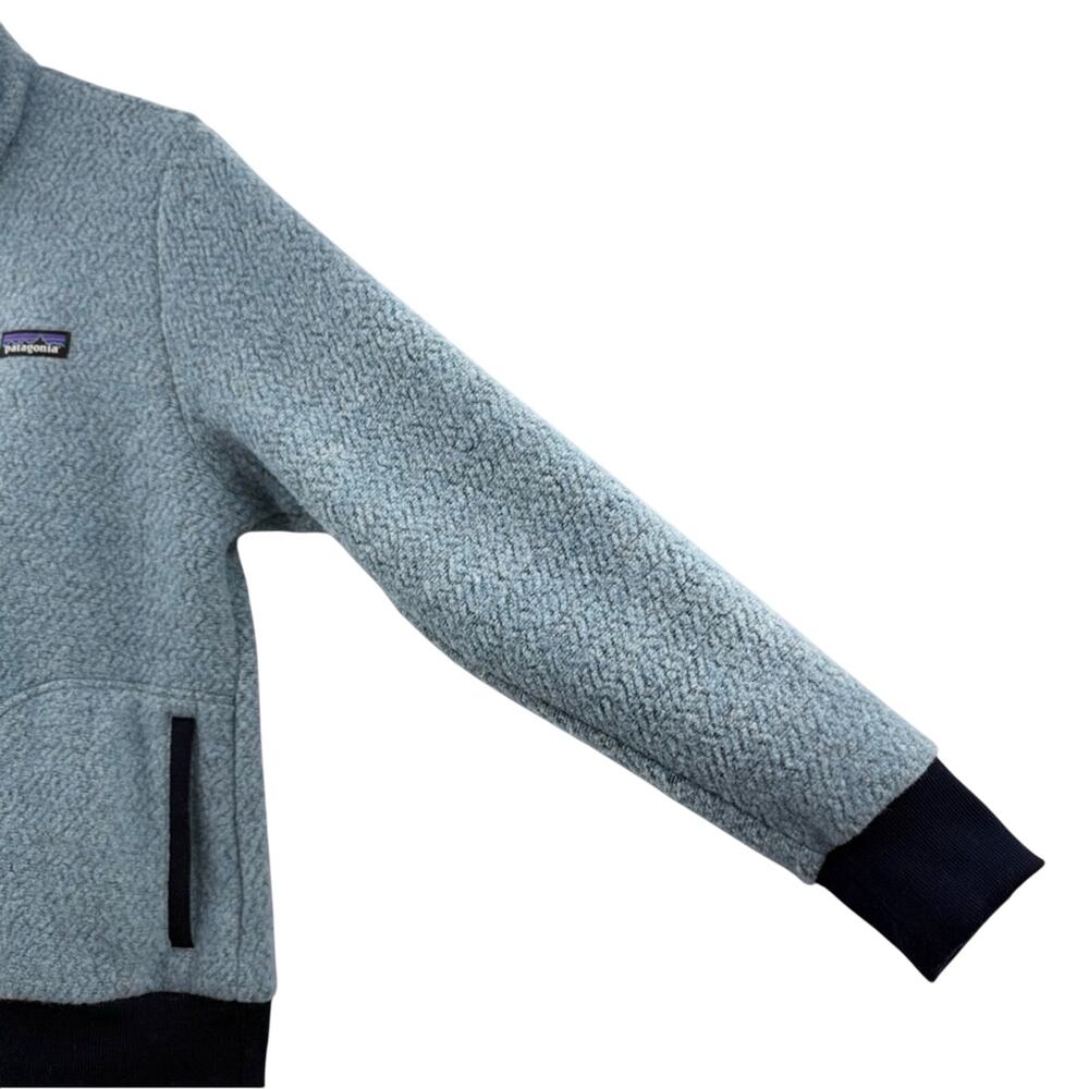 Patagonia Woolyester Fleece Wool Blend Full Zip Jacket Baby Blue & Navy Size Med - Picture 4 of 9
